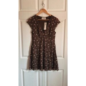 No Boundaries Brown Floral Mini Dress
